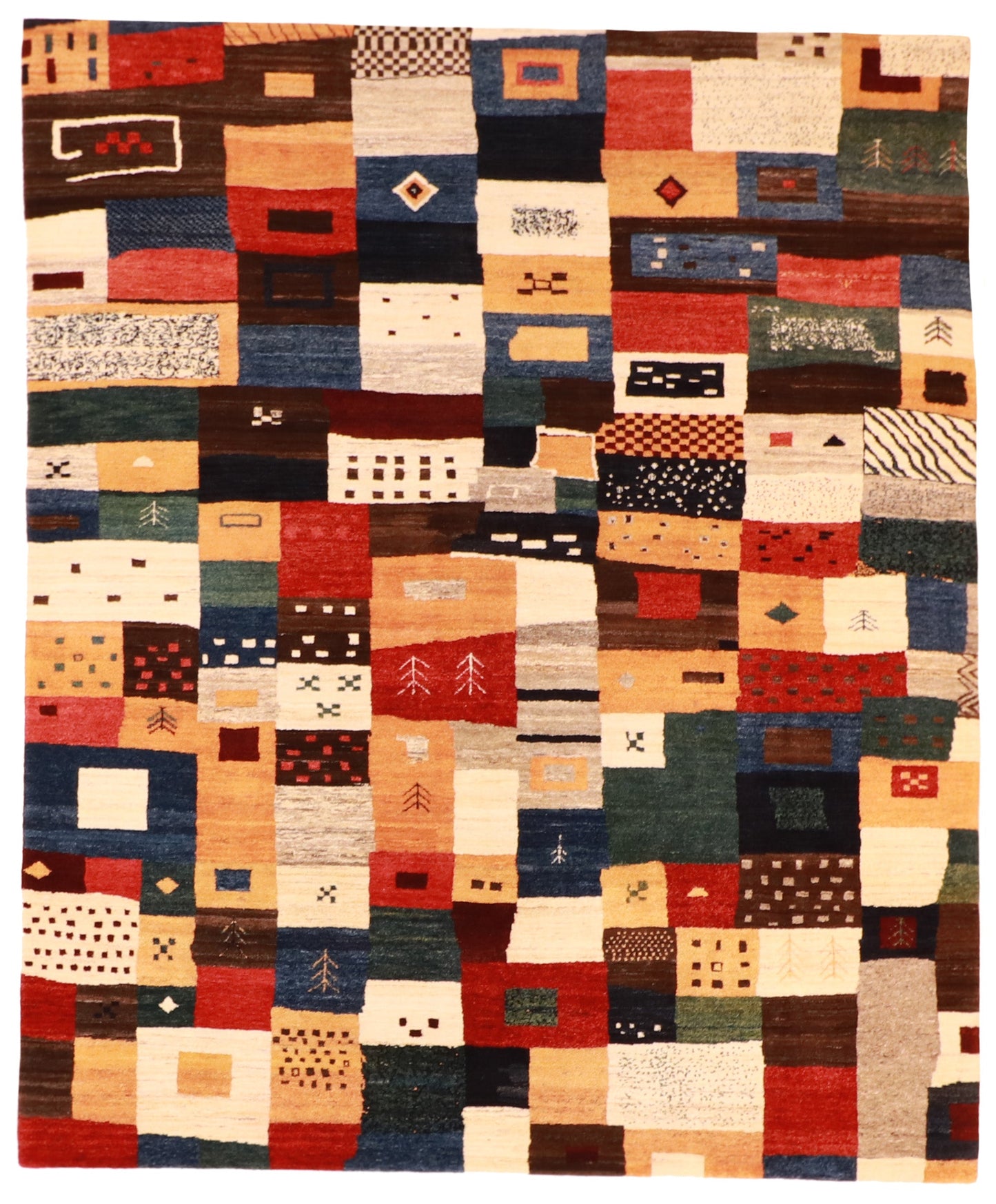 8x10 - Gabbeh Wool All Over Rectangle - Hand Knotted Rug