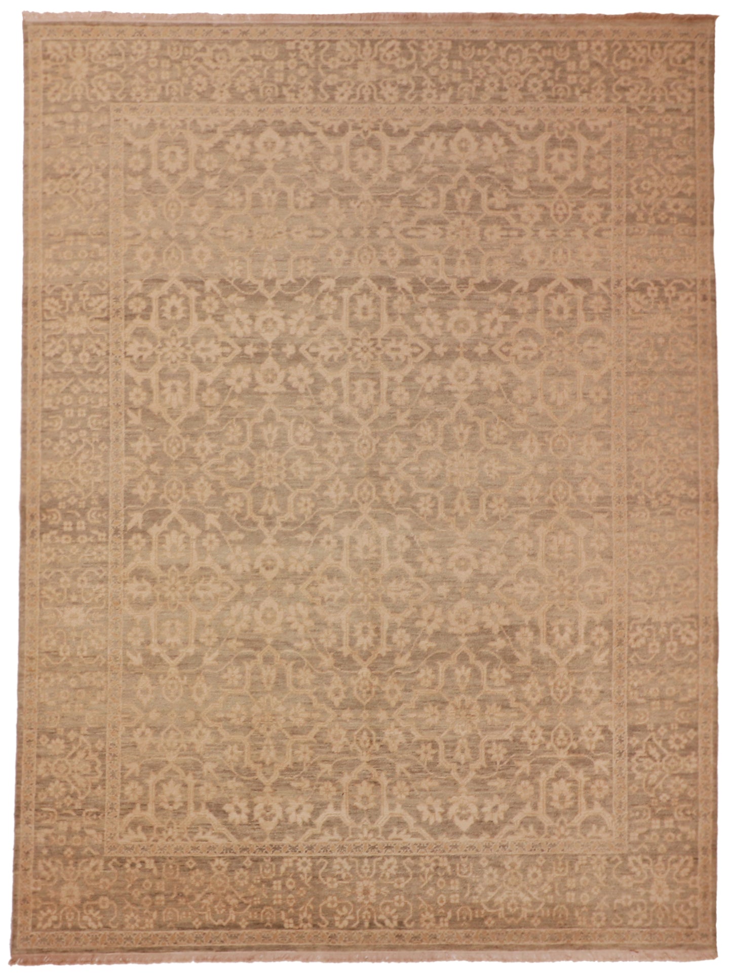 W 9.2 L 12.4 Ziegler 100% Wool Hand-Woven All Over Design - 61733