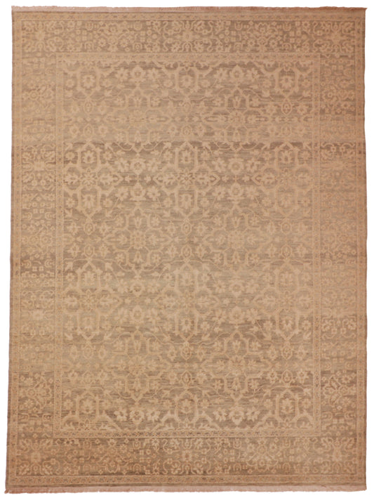 W 9.2 L 12.4 Ziegler 100% Wool Hand-Woven All Over Design - 61733