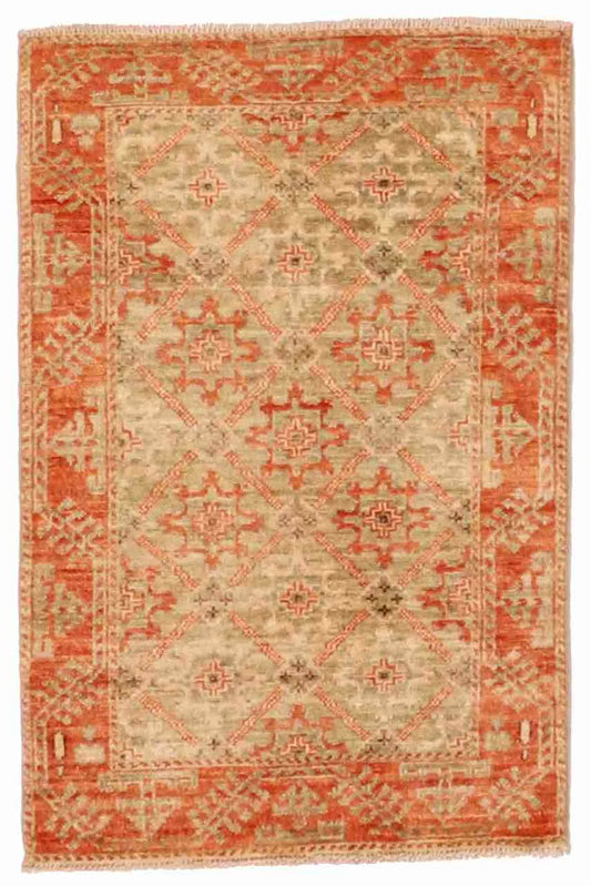 W 2 - L 3 - Mahal Fine/Wool All Over Rectangle - Finest Hand-Knotted Quality Wool - 61765