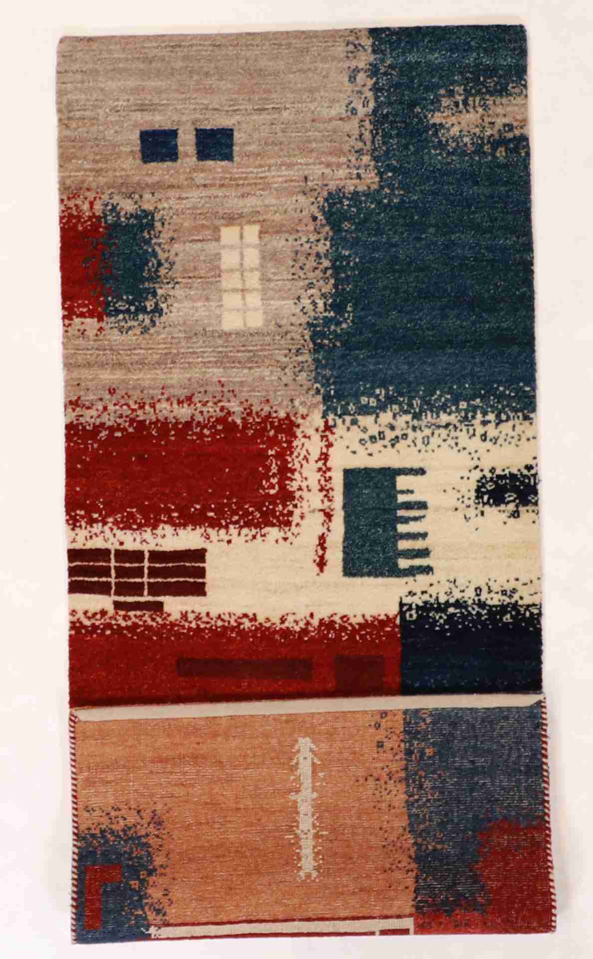 W 2.7 - L 6.9 - Lori Baft Fine/Wool All Over Rectangle - Finest Hand-Knotted Quality Wool - 61817