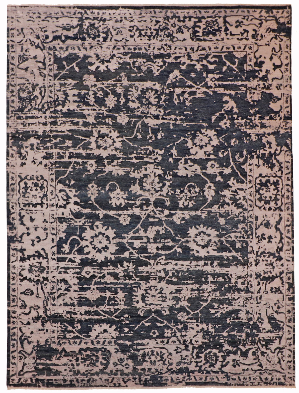 W 8.11 L 11.9 Modern Wool And Silk Blend Hand-Woven All Over Design - 62011