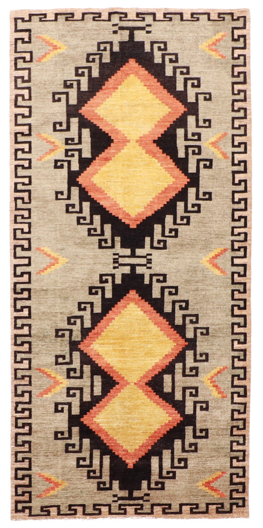 4.7 x 9.7 Wide Runner - Mountain Modern Fine/Wool All Over Rectangle - Hand Knotted Rug