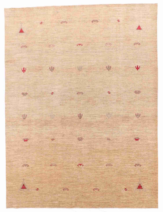 W 9 - L 12 - Mountain Modern Wool Western Rectangle - Hand Woven Rug - 62149