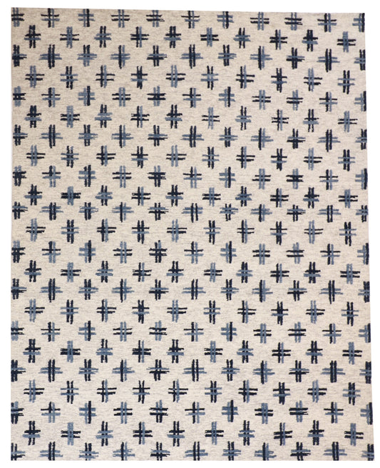 8x10 - Modern Wool All Over Rectangle - Hand Knotted Rug