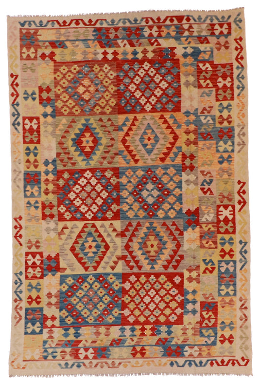 7x10 - Kilim Wool All Over Rectangle - Hand Knotted Rug