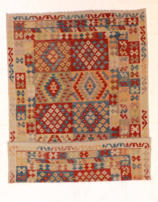 7x10 - Kilim Wool All Over Rectangle - Hand Knotted Rug
