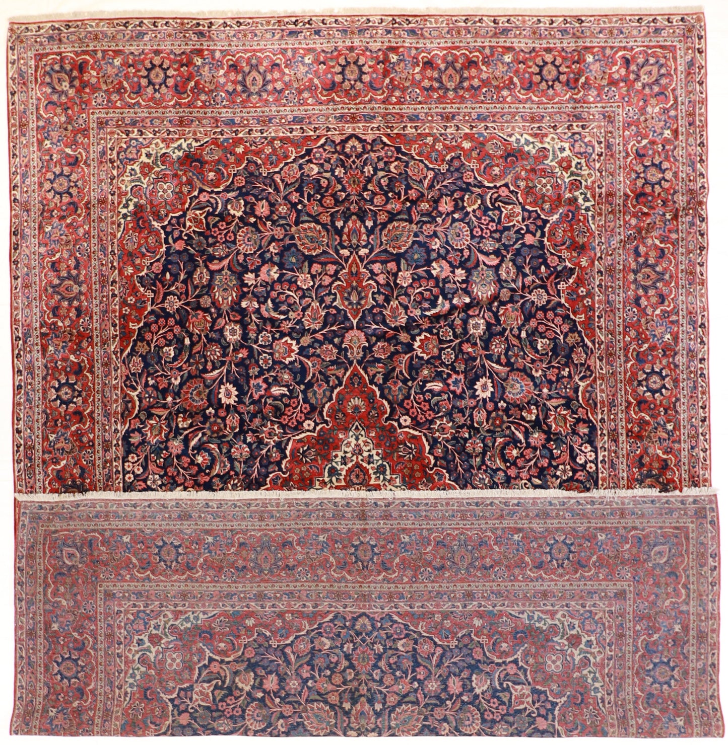 10 x 14 - Kashan Fine Wool Floral Rectangle - Hand Knotted Rug