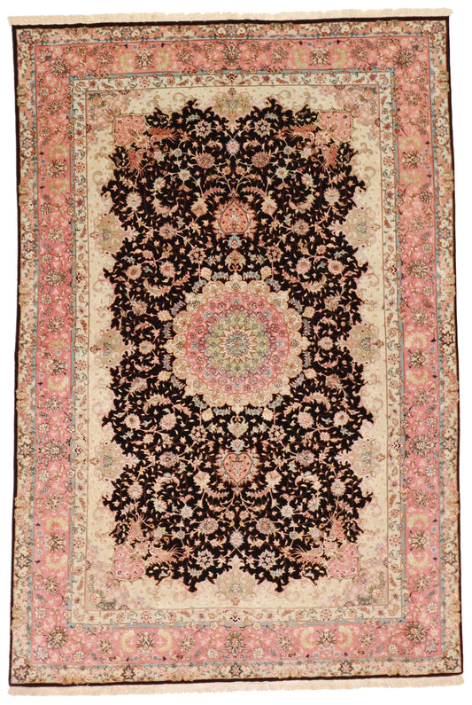 5 x 7 - Tabriz Antique Floral Rectangle - Hand Knotted Rug