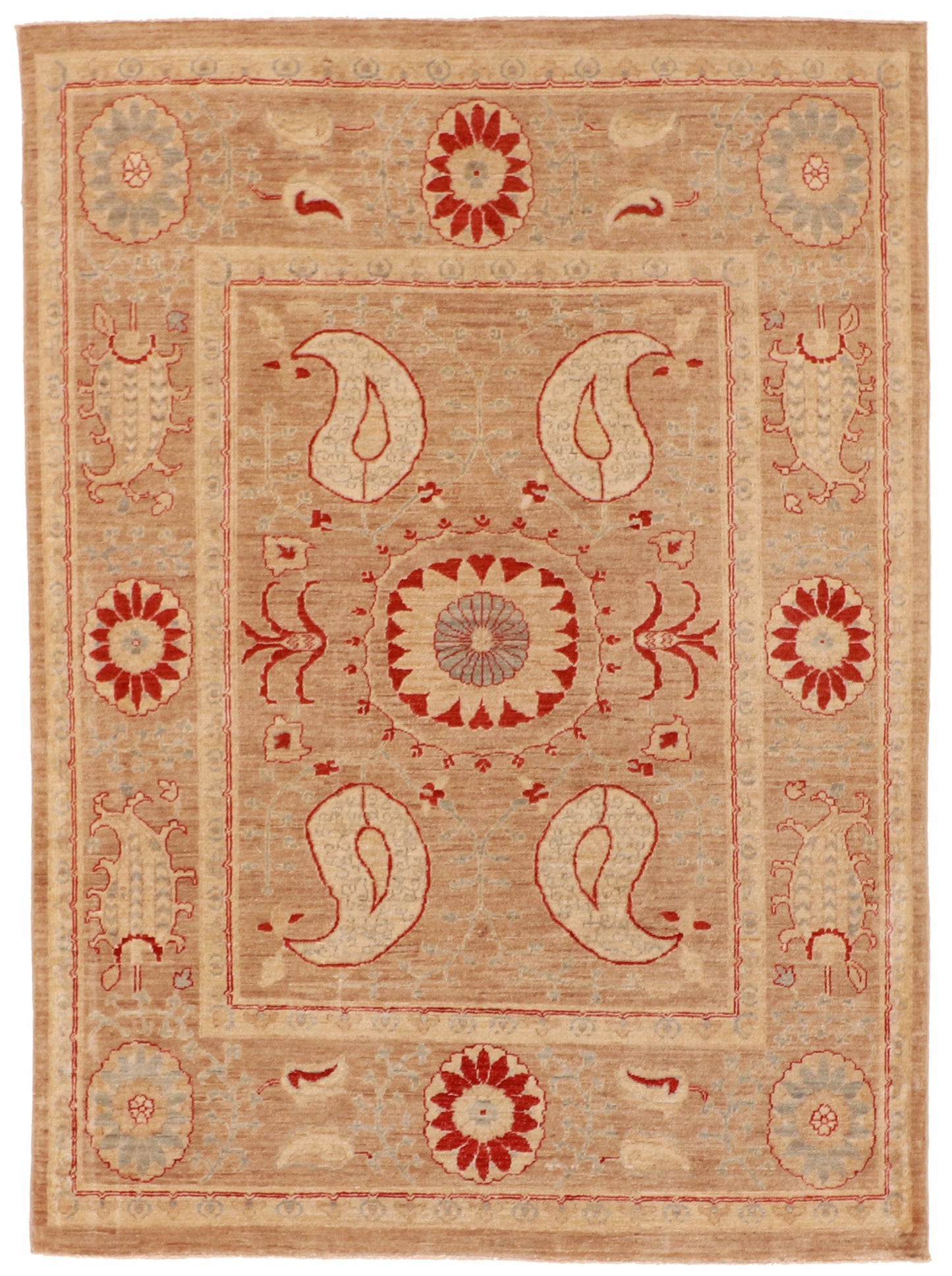 5x7 - Suzani Fine/Wool All Over Rectangle - Hand Knotted Rug