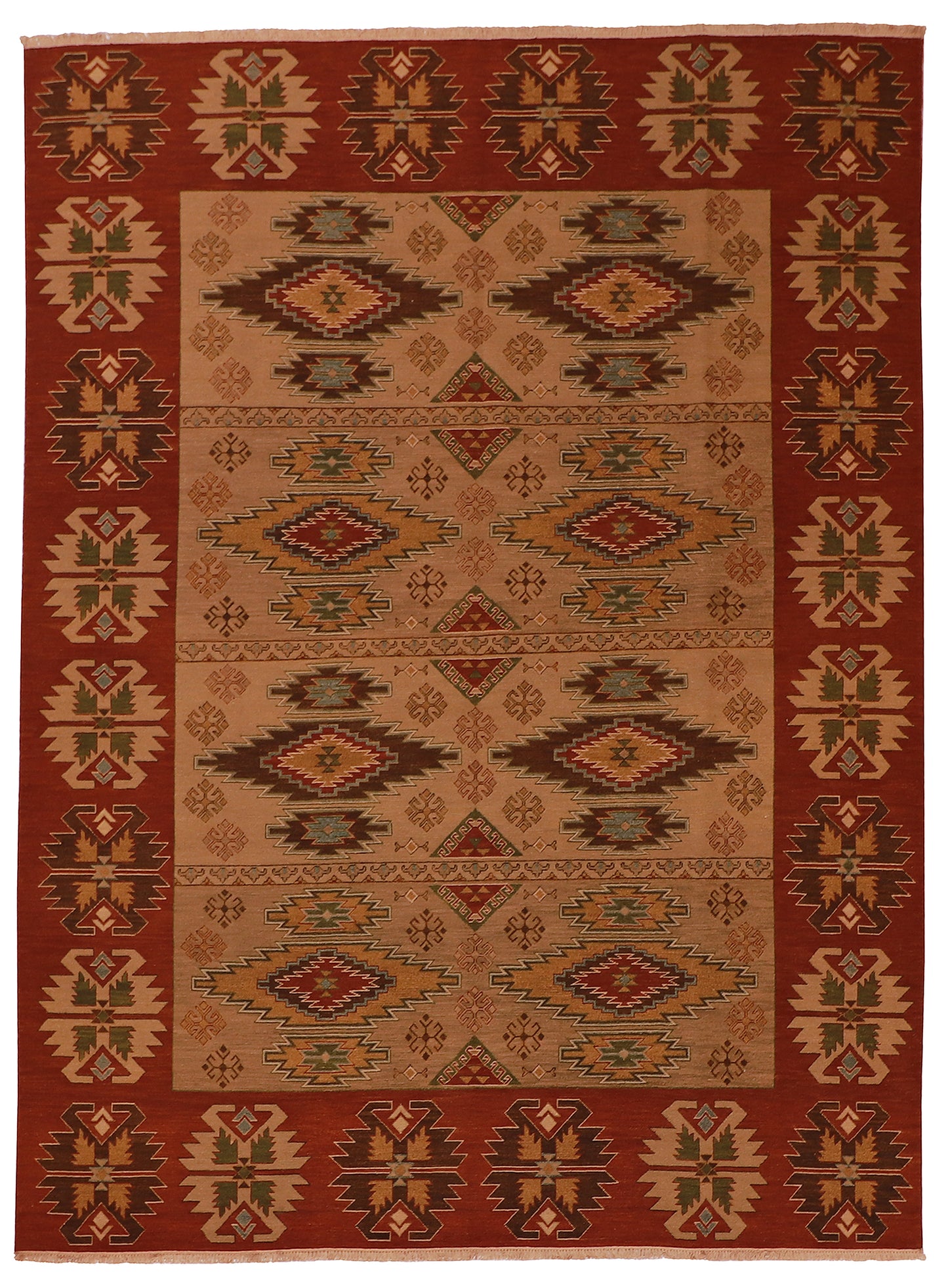 W 4 L 6.5 Karajeh 100% Wool Handmade Medallion Design - 62602