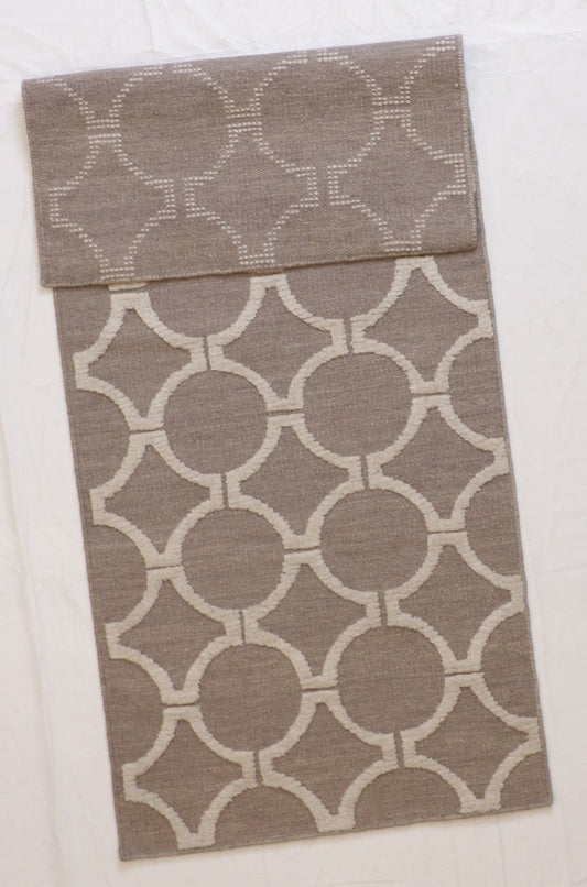 Runner - Modern Fine All Over Rectangle - Hand Knotted Rug