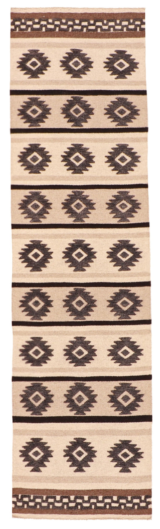 Runner - Modern Fine All Over Rectangle - Hand Knotted Rug