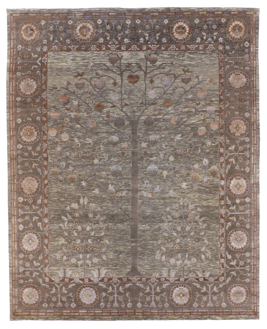 W 8 L 10 Modern Wool And Silk Blend Handmade All Over Design - 62770