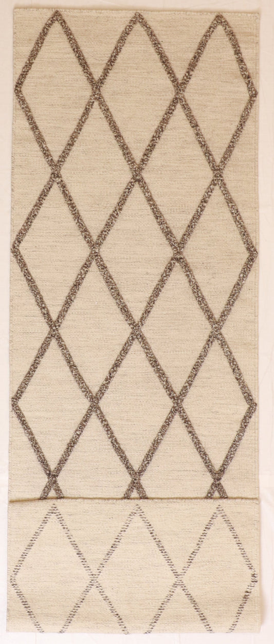 Runner - Modern Fine/Wool All Over Rectangle - Hand Knotted Rug