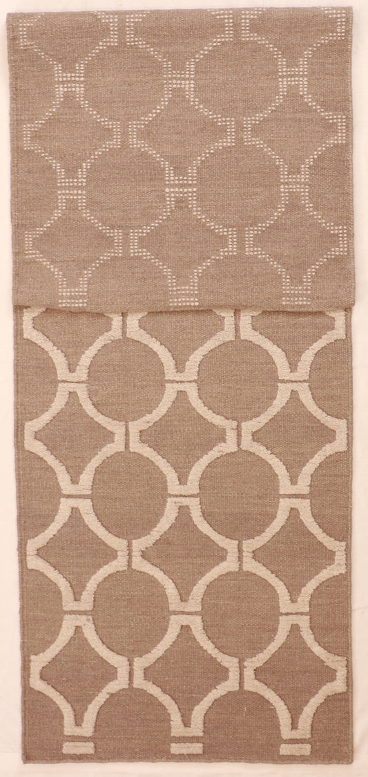 Runner - Modern Fine All Over Rectangle - Hand Knotted Rug