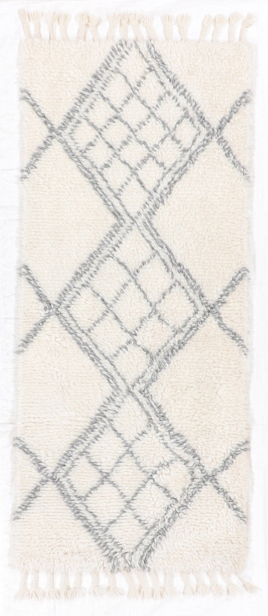Runner - Moroccan Fine/Wool All Over Rectangle - Hand Knotted Rug