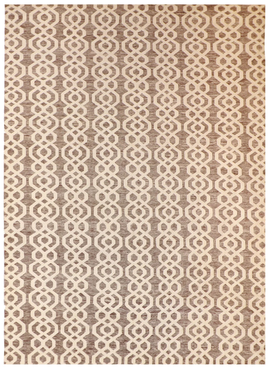 W 10 L 14 Moroccan 100% Wool Hand-Woven All Over Design - 62857