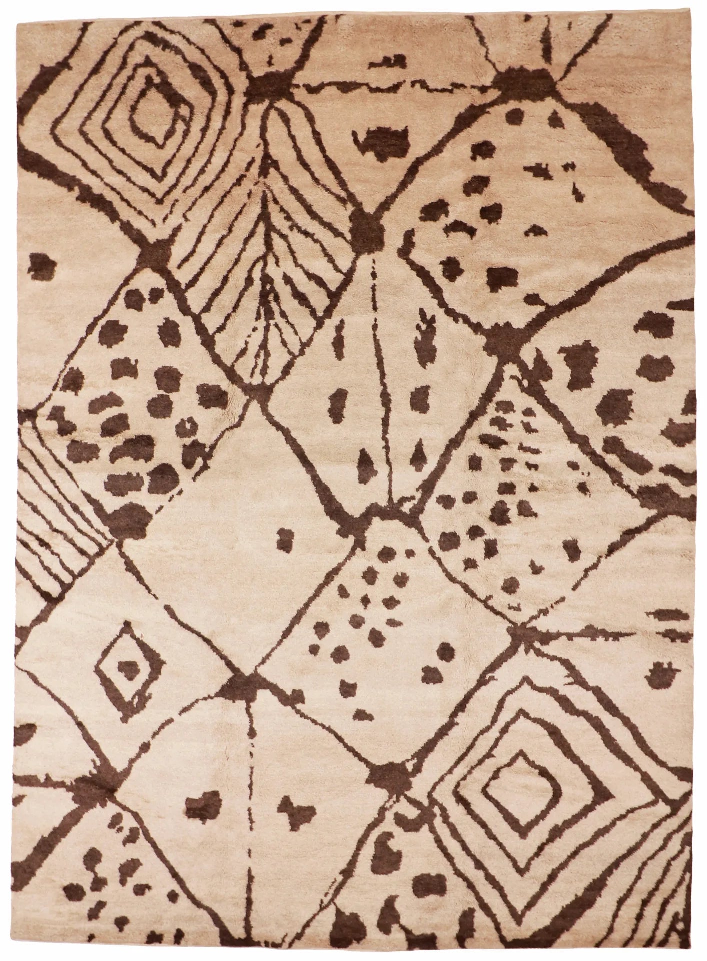 10x14 - Moroccan Fine/Wool All Over Rectangle - Hand Knotted Rug