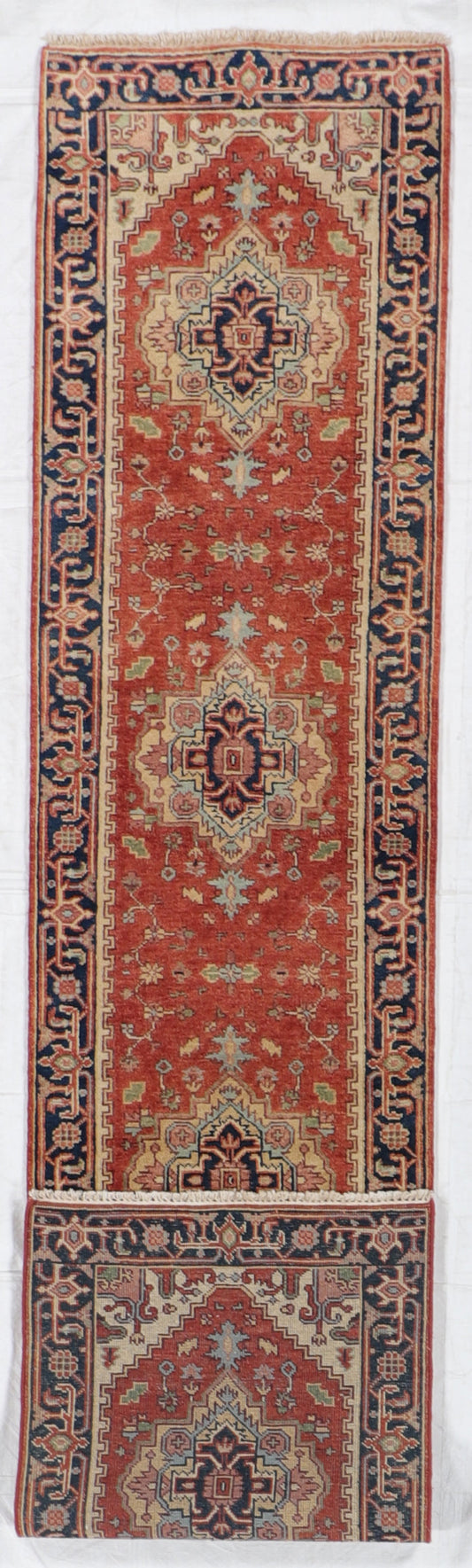 Runner - Serapie Fine Geometric Rectangle - Hand Knotted Rug