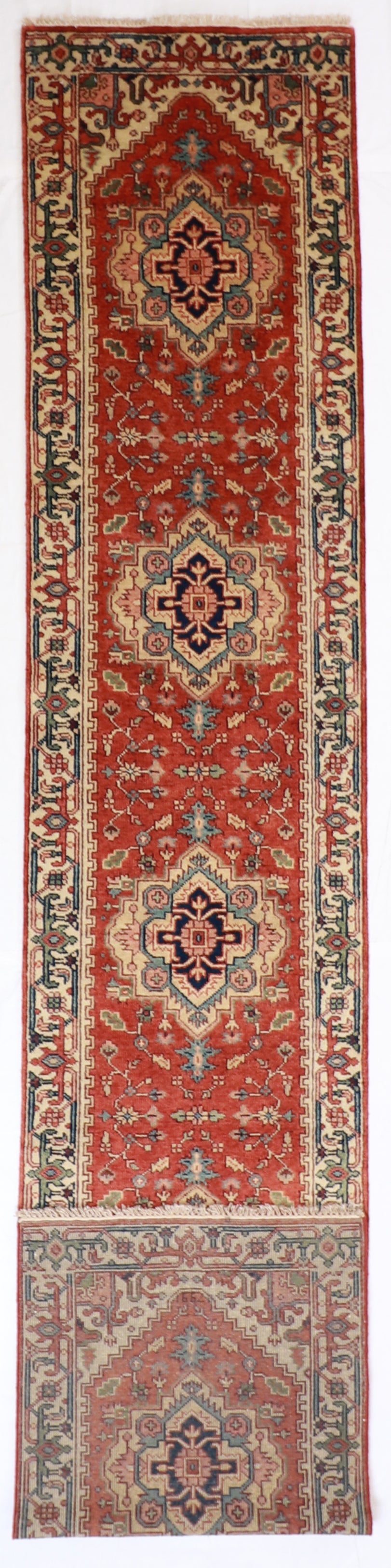 Runner - Serapie Fine Wool Geometric Rectangle - Hand Knotted Rug
