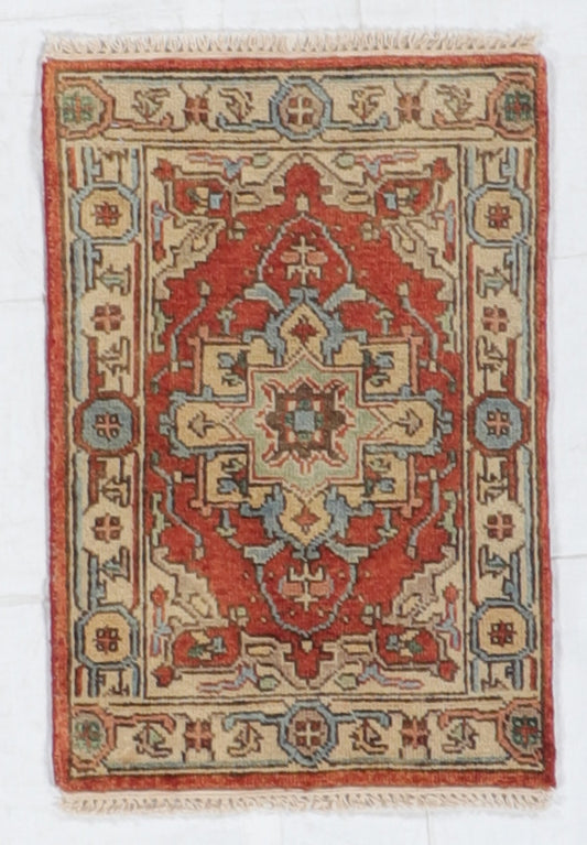 W 2 L 3 Serapie 100% Wool Handmade Geometric Design - 62977