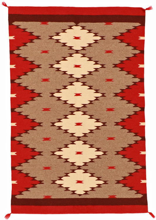 4x6 - Navajo Fine/Wool Geometric Rectangle - Hand Knotted Rug