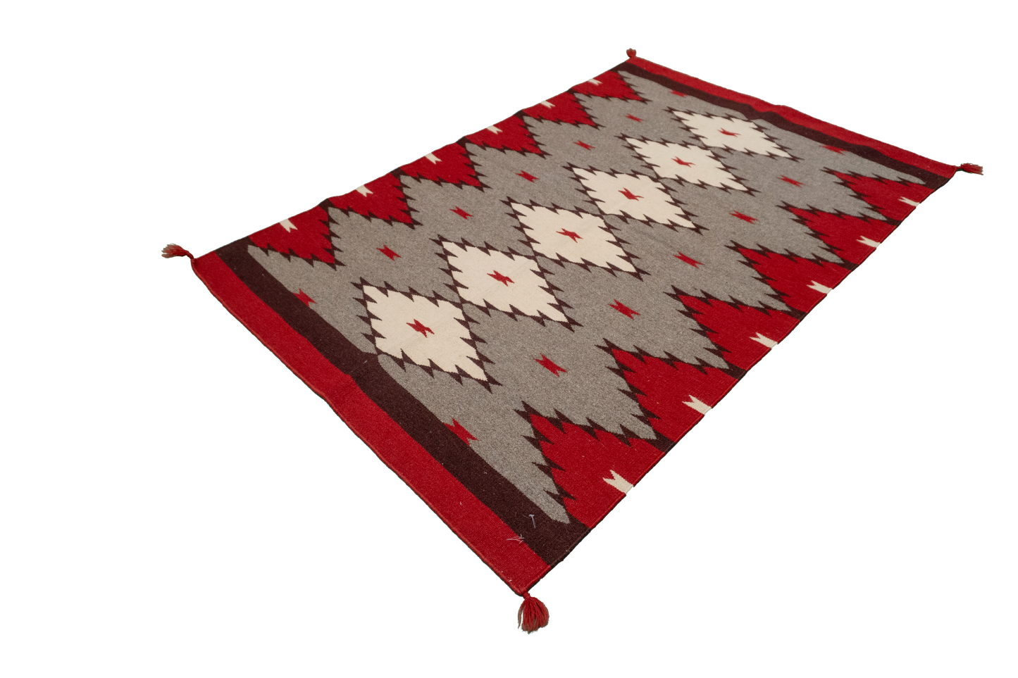 W 4 L 6 Navajo 100% Wool Hand-Woven Geometric Design - 63034