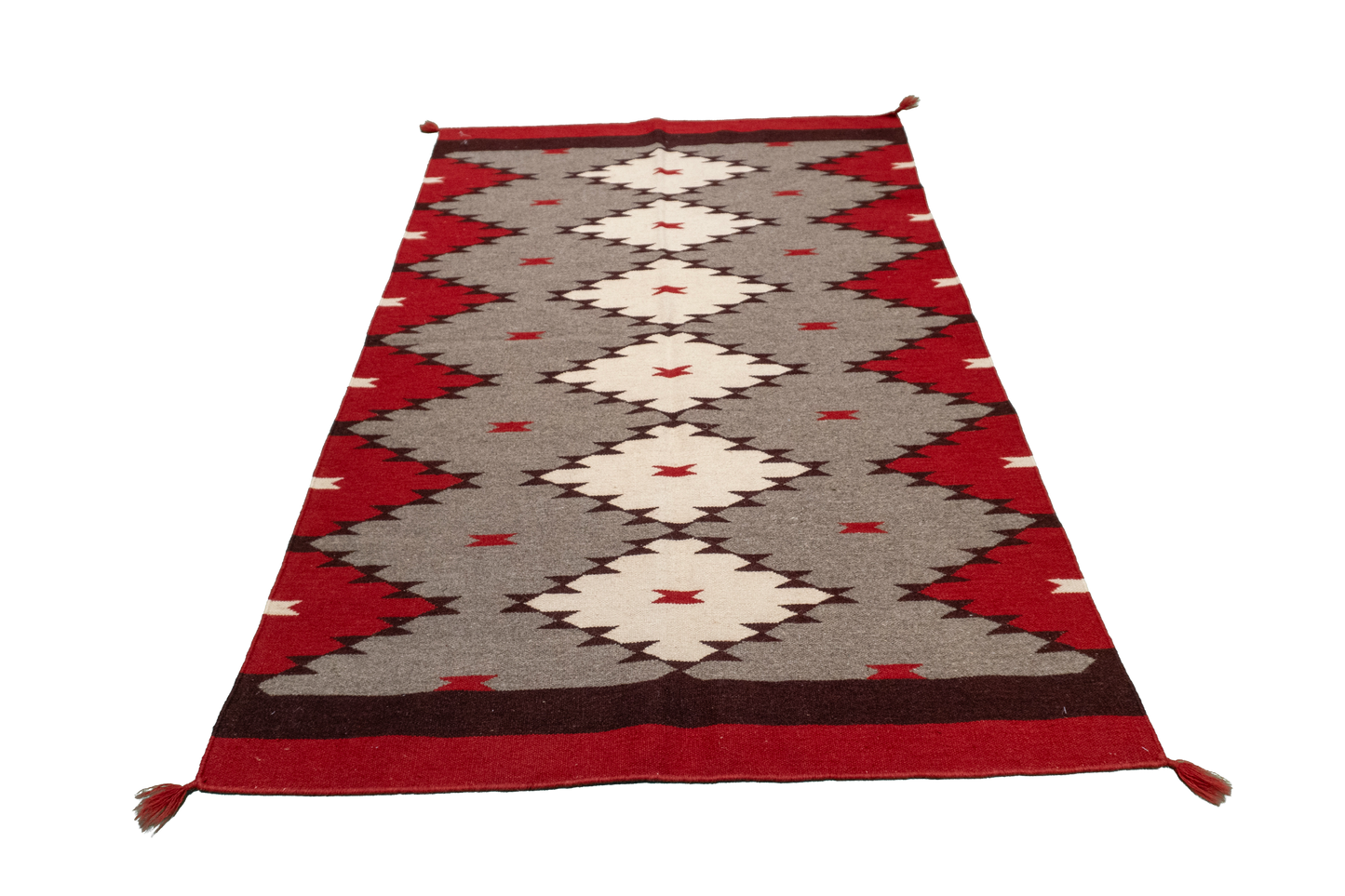 W 4 L 6 Navajo 100% Wool Hand-Woven Geometric Design - 63034