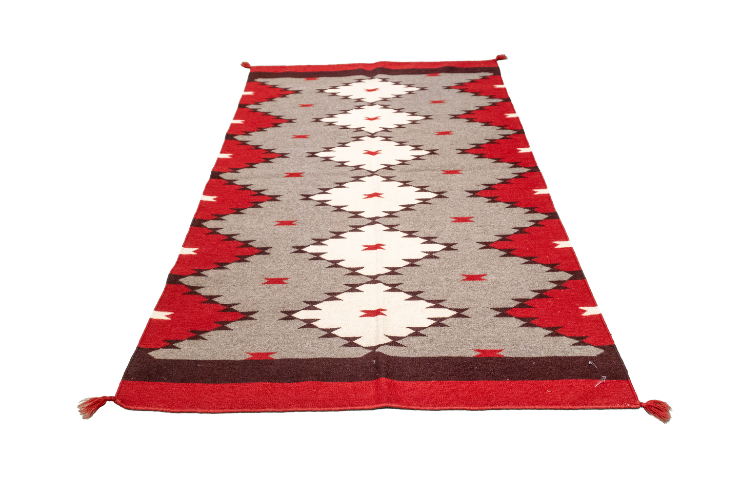 W 4 L 6 Navajo 100% Wool Hand-Woven Geometric Design - 63034