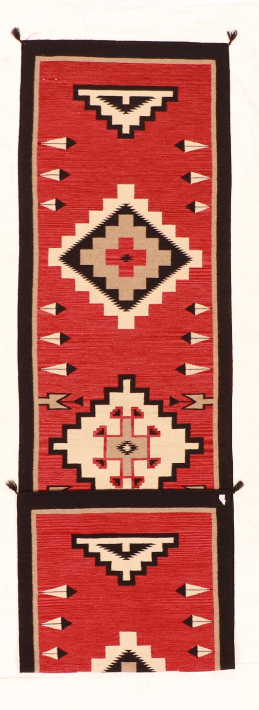 Runner - Navajo Fine/Wool Geometric Rectangle - Hand Knotted Rug