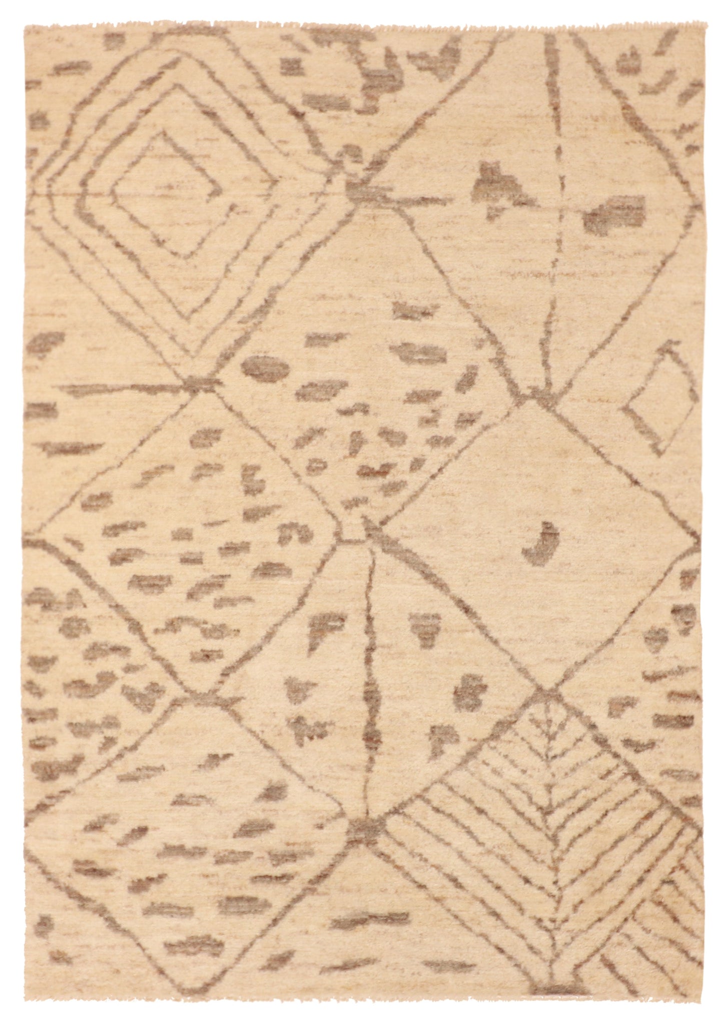 5x7 - Moroccan Fine/Wool All Over Rectangle - Hand Knotted Rug