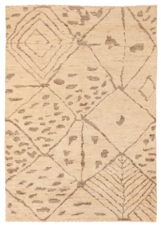5x7 - Moroccan Fine/Wool All Over Rectangle - Hand Knotted Rug