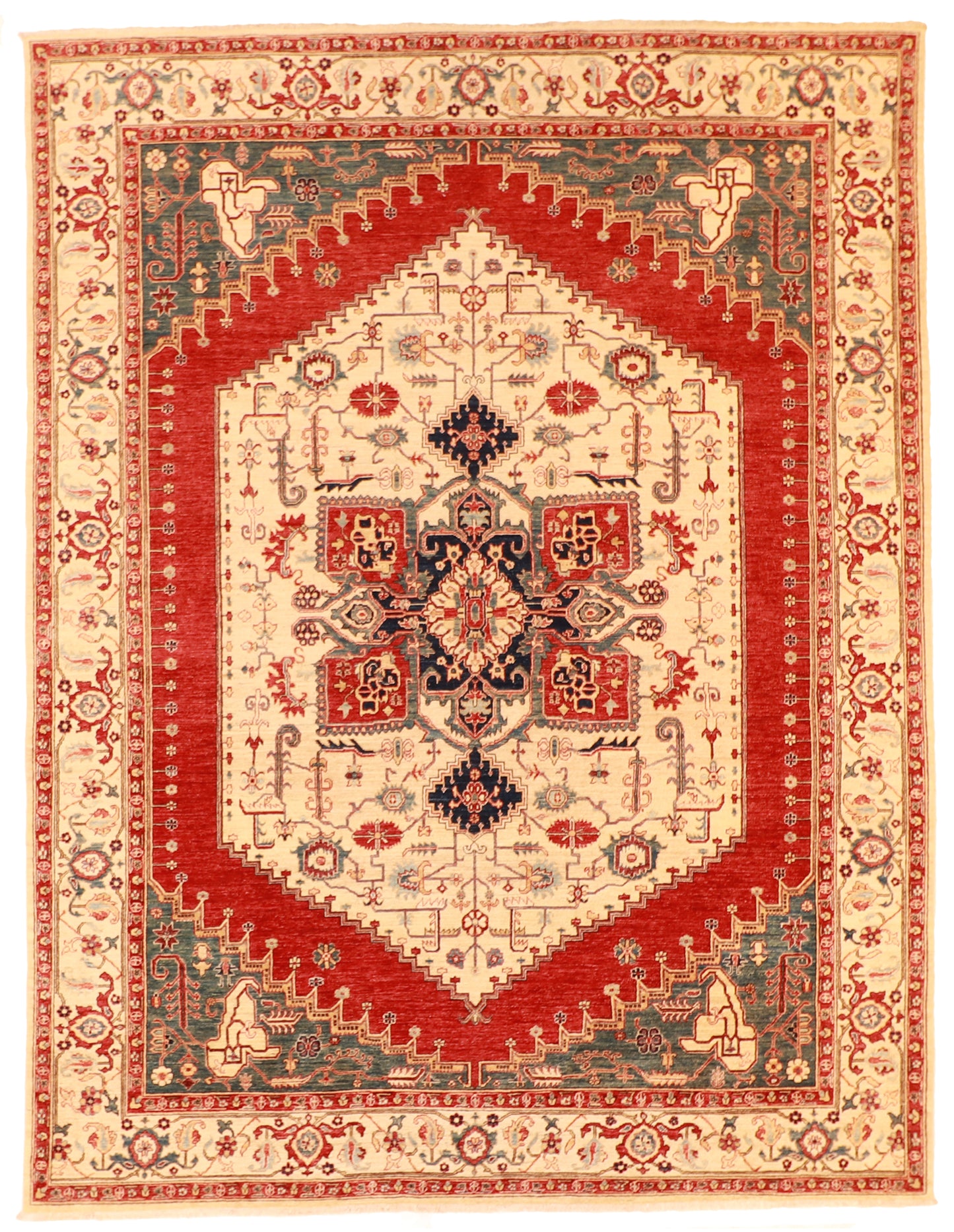 W 9 L 11.9 Bakhshiesh 100% Wool Hand-Woven All Over Design - 63161