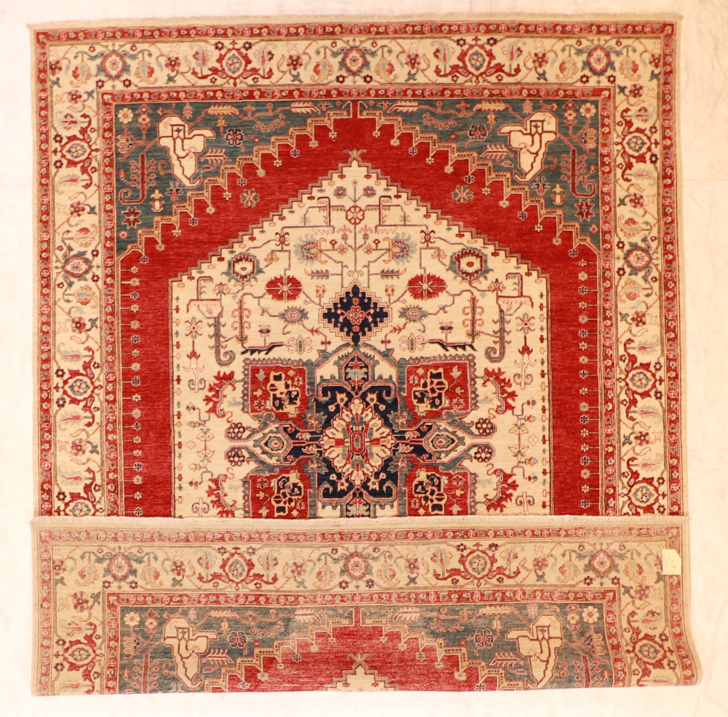W 9 L 11.9 Bakhshiesh 100% Wool Hand-Woven All Over Design - 63161