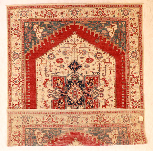 W 9 L 11.9 Bakhshiesh 100% Wool Hand-Woven All Over Design - 63161