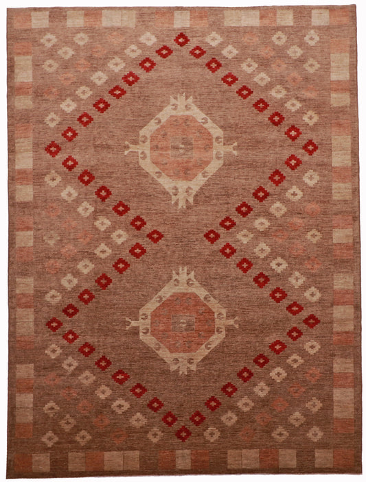 W 8.10 L 11.9 Mountain Modern 100% Wool Hand-Woven Geometric Design - 63304