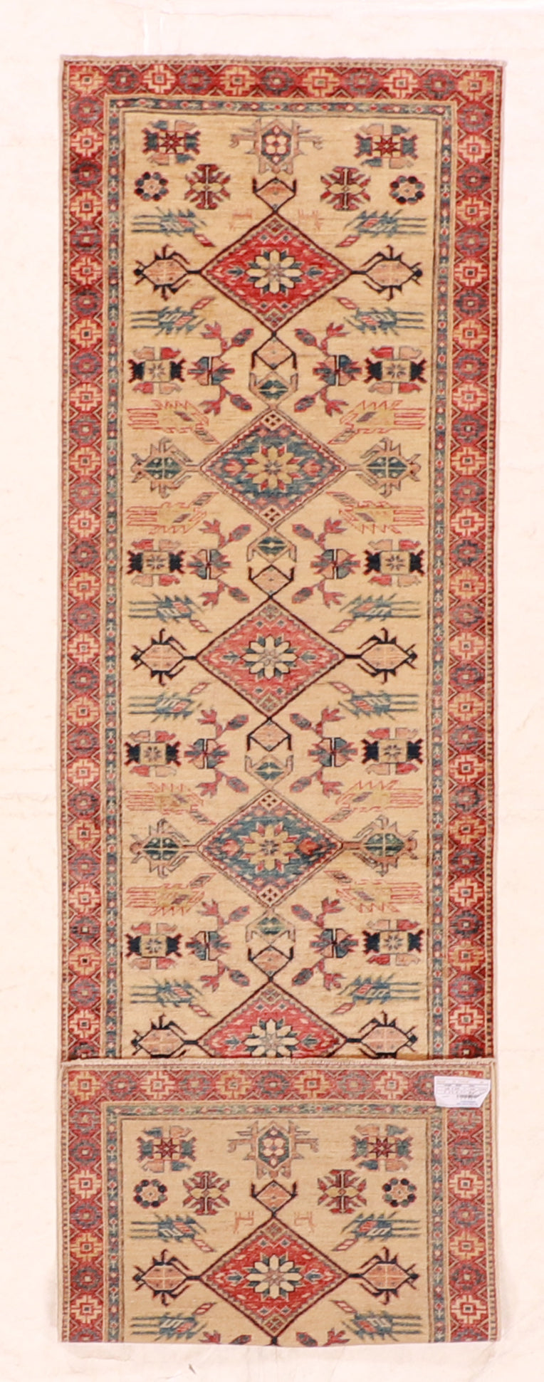 W 2.7 L 9.5 Bakshiesh Runner 100% Wool Hand-Woven All Over Design - 63426