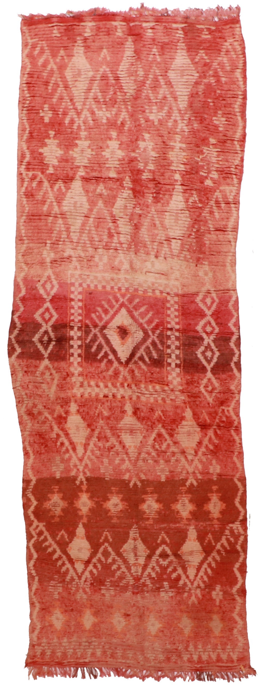 3.10 x 10.8 Wide Runner - Moroccan Wool All Over Rectangle - Hand Knotted Rug