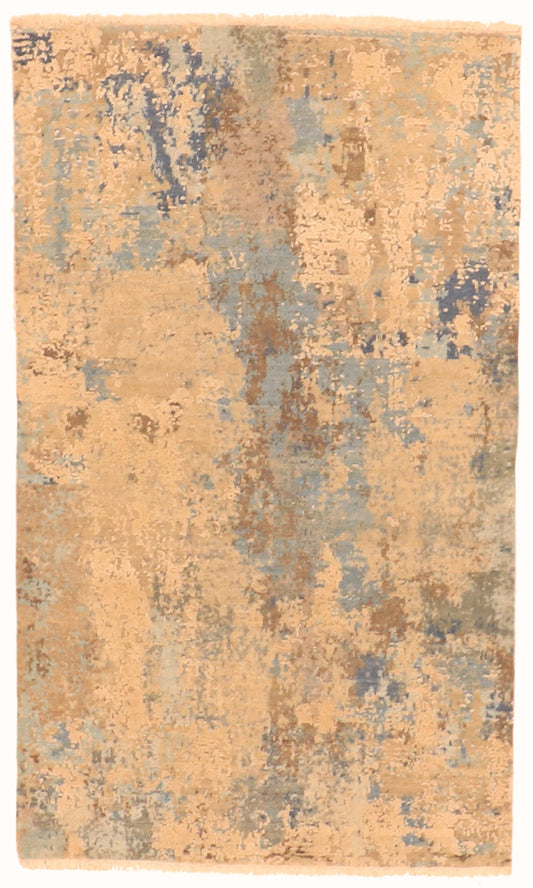 3x5 - Modern Fine/Silk/Wool All Over Rectangle - Hand Knotted Rug
