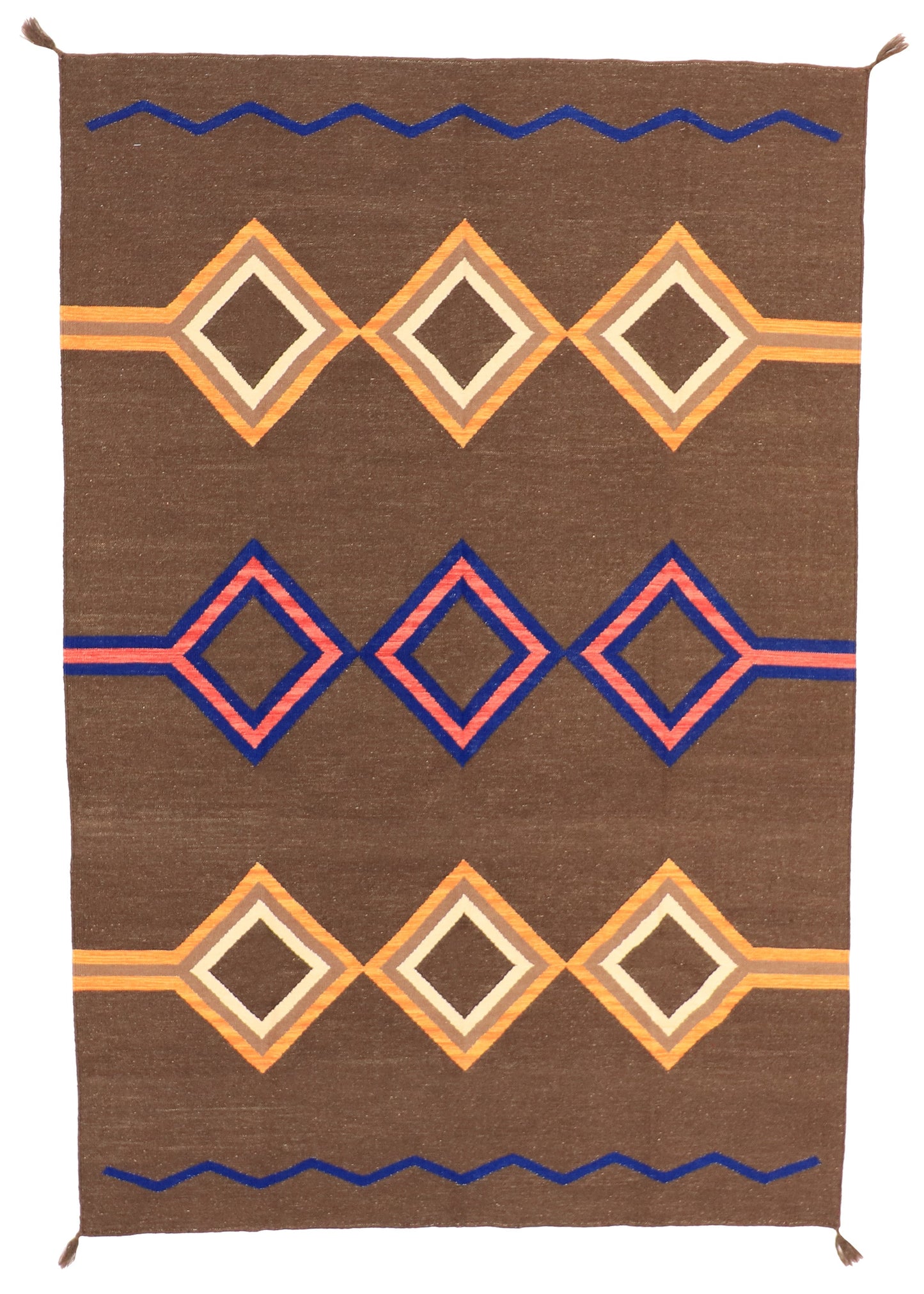 6x9 - Navajo Fine Wool All Over Rectangle - Hand Knotted Rug