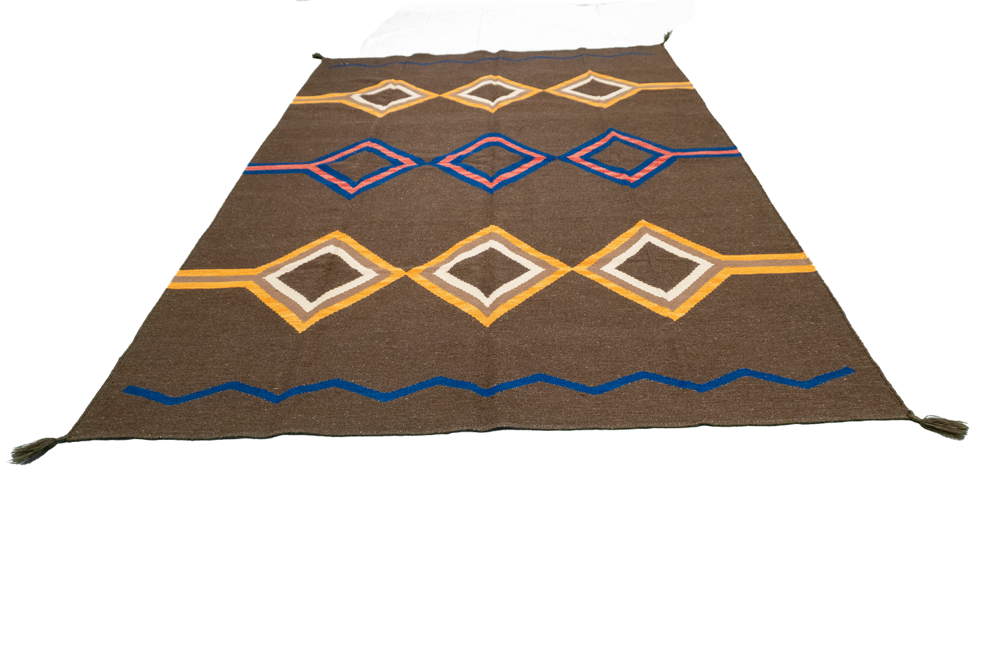 W 6.1 L 8.11 Kilim 100% Wool Hand-Woven Navajo Design - 63584