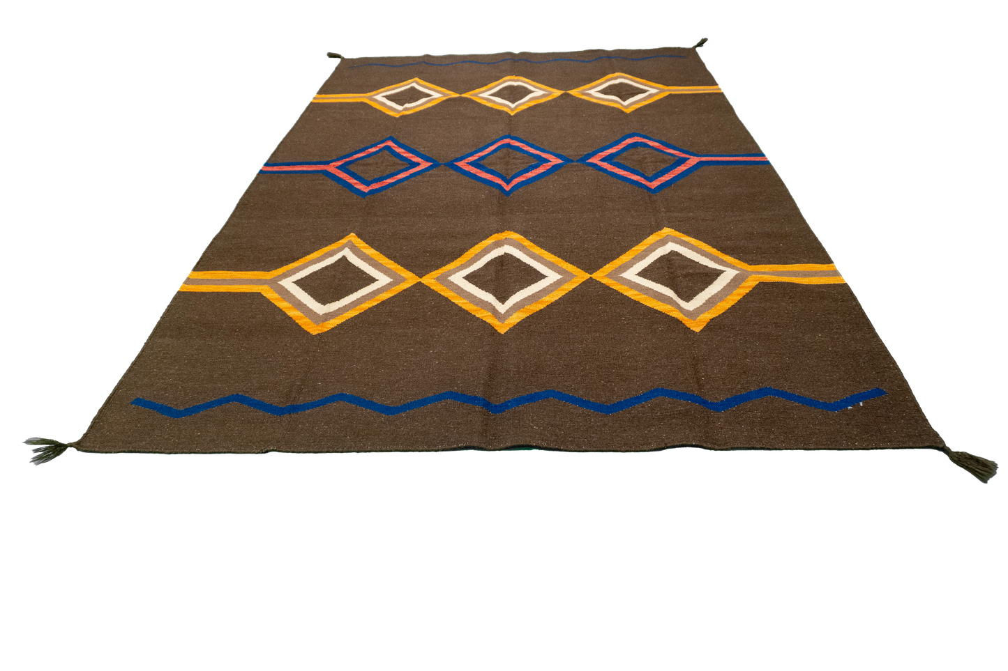 W 6.1 L 8.11 Kilim 100% Wool Hand-Woven Navajo Design - 63584