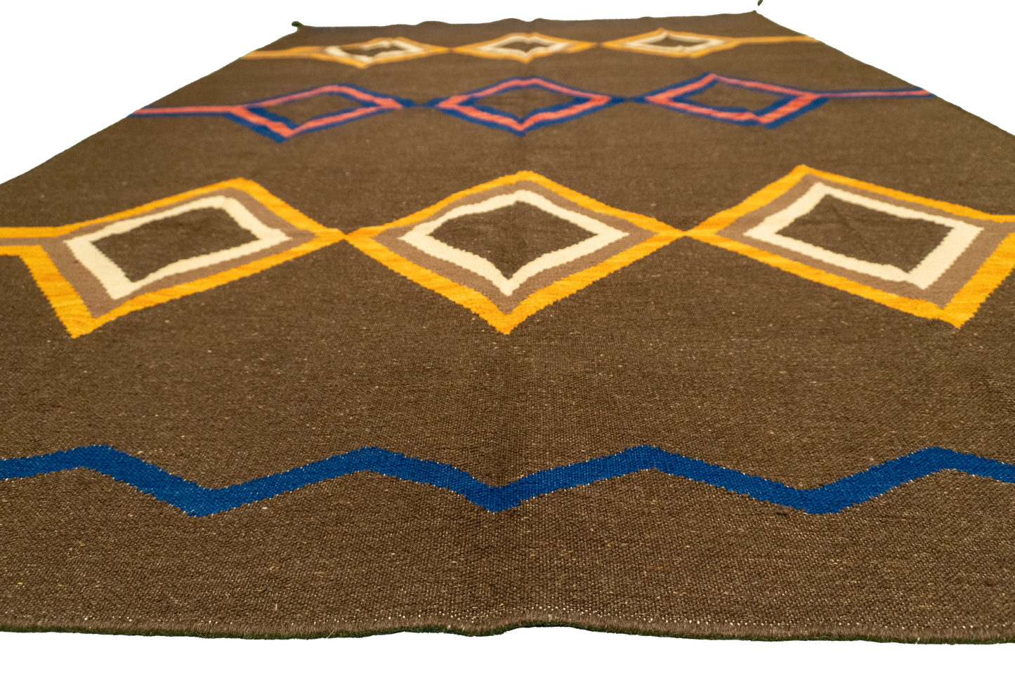 W 6.1 L 8.11 Kilim 100% Wool Hand-Woven Navajo Design - 63584