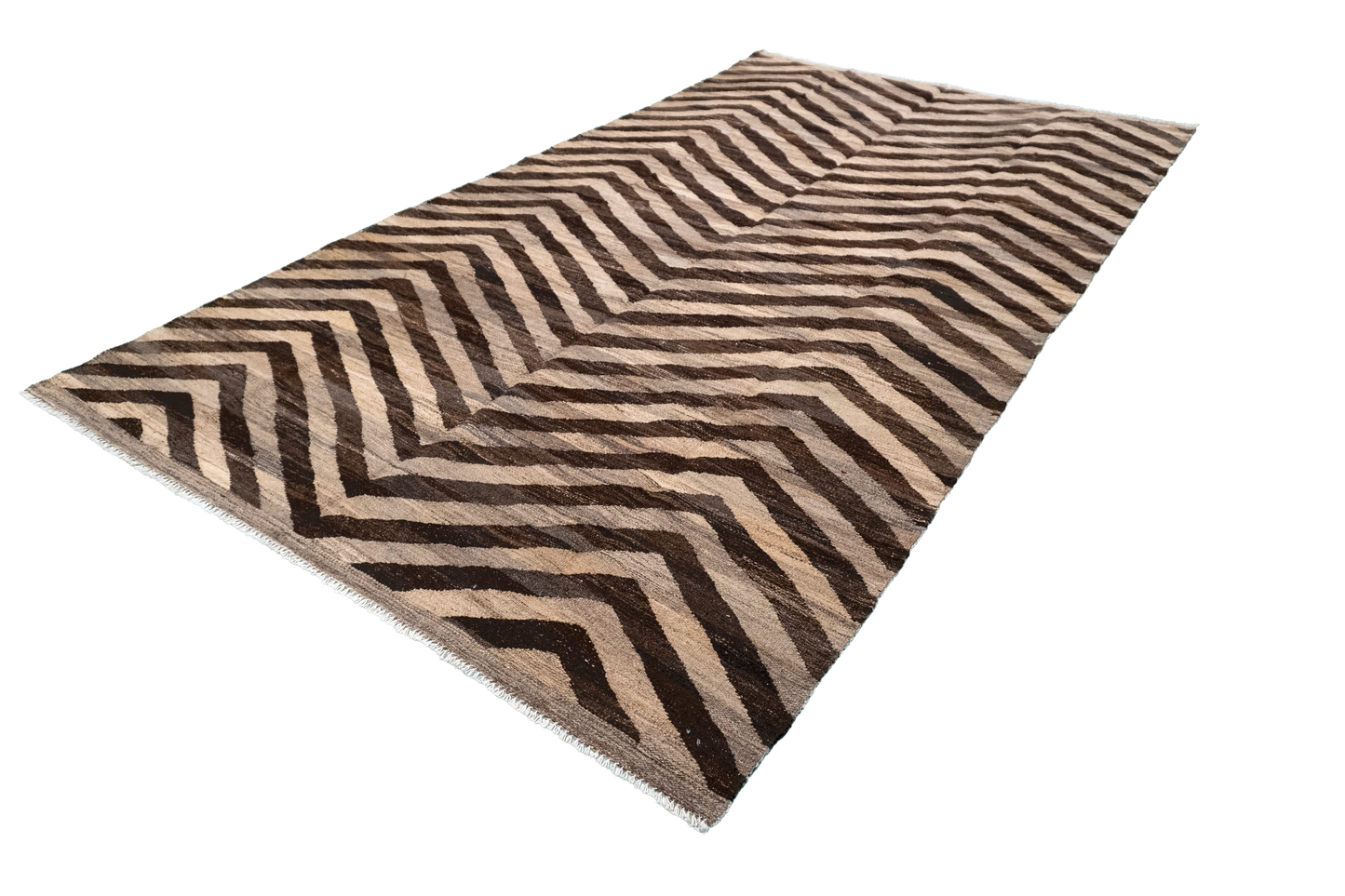 W 5.7 L 9.8 Kilim 100% Wool Hand-Woven Modern Design - 63666