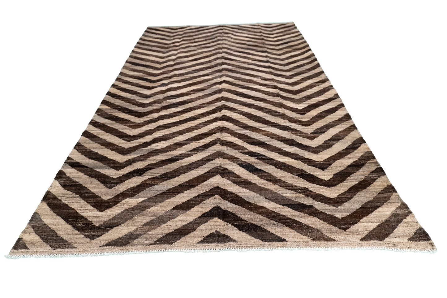 W 5.7 L 9.8 Kilim 100% Wool Hand-Woven Modern Design - 63666