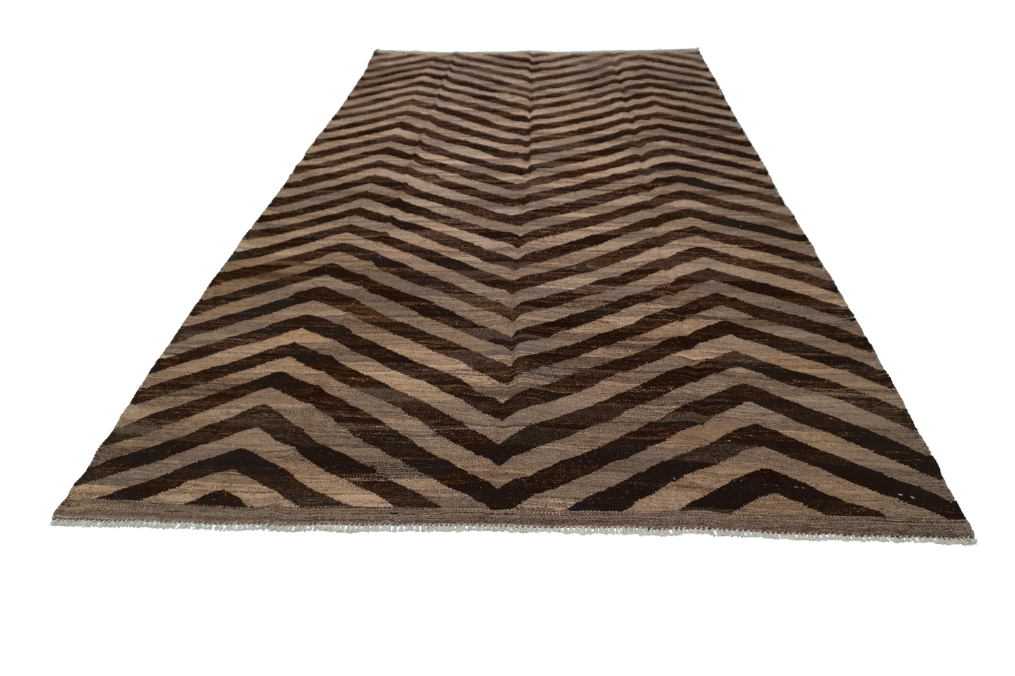 W 5.7 L 9.8 Kilim 100% Wool Hand-Woven Modern Design - 63666
