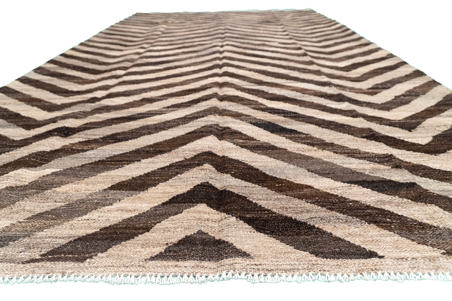 W 5.7 L 9.8 Kilim 100% Wool Hand-Woven Modern Design - 63666