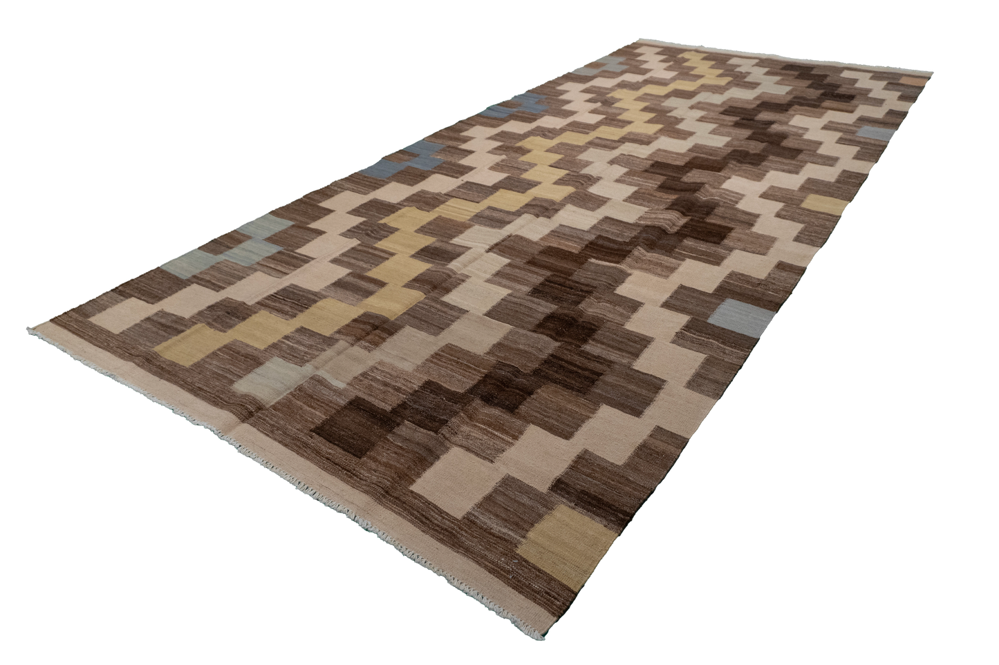 W 6 L 12.11 Kilim 100% Wool Hand-Woven Modern Design - 63670