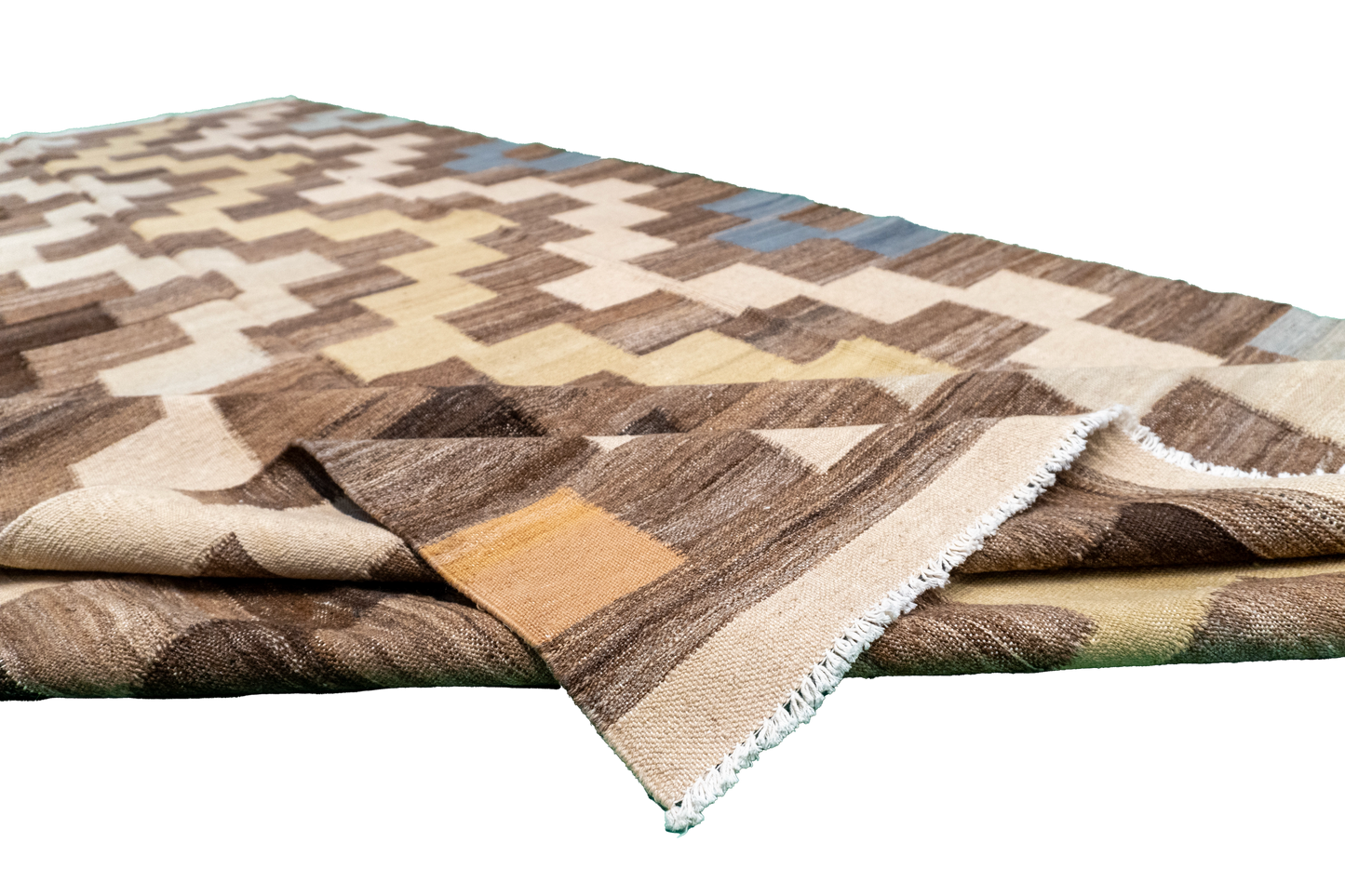 W 6 L 12.11 Kilim 100% Wool Hand-Woven Modern Design - 63670